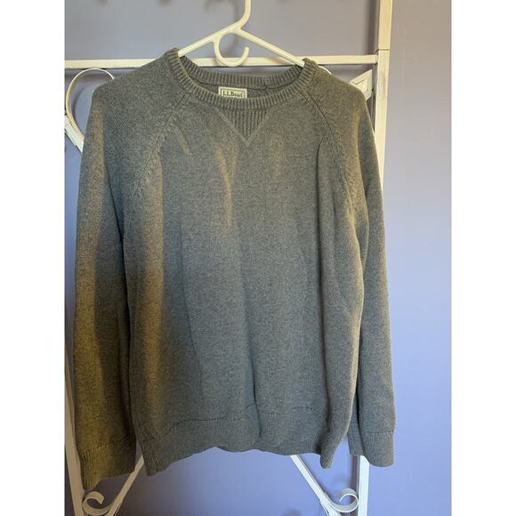 L.L Bean Cotton Cashmere Sweater Men’s Grey M Preppy Old Money Going Out - Picture 1 of 3